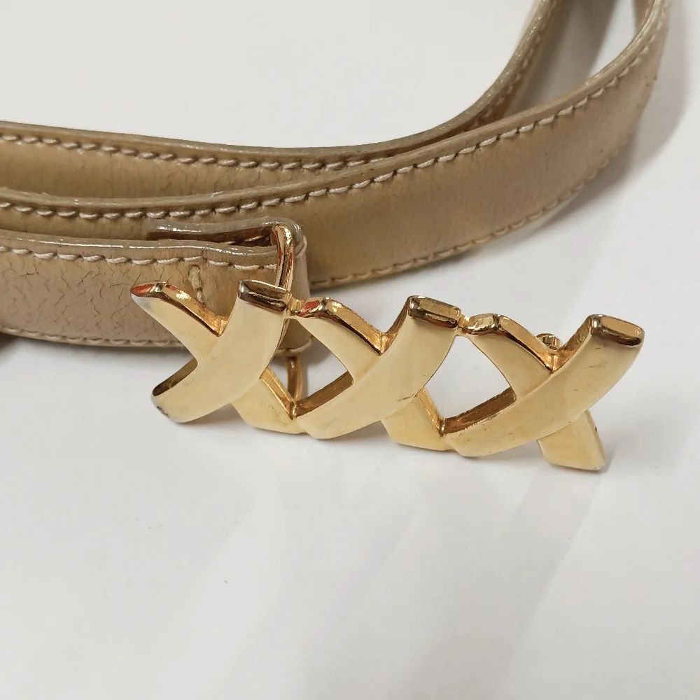 Paloma Picasso Vintage Italian Leather Pin Belt 3/4